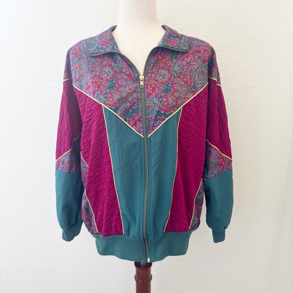 Vintage Silver Threads 90's windbreaker size Large